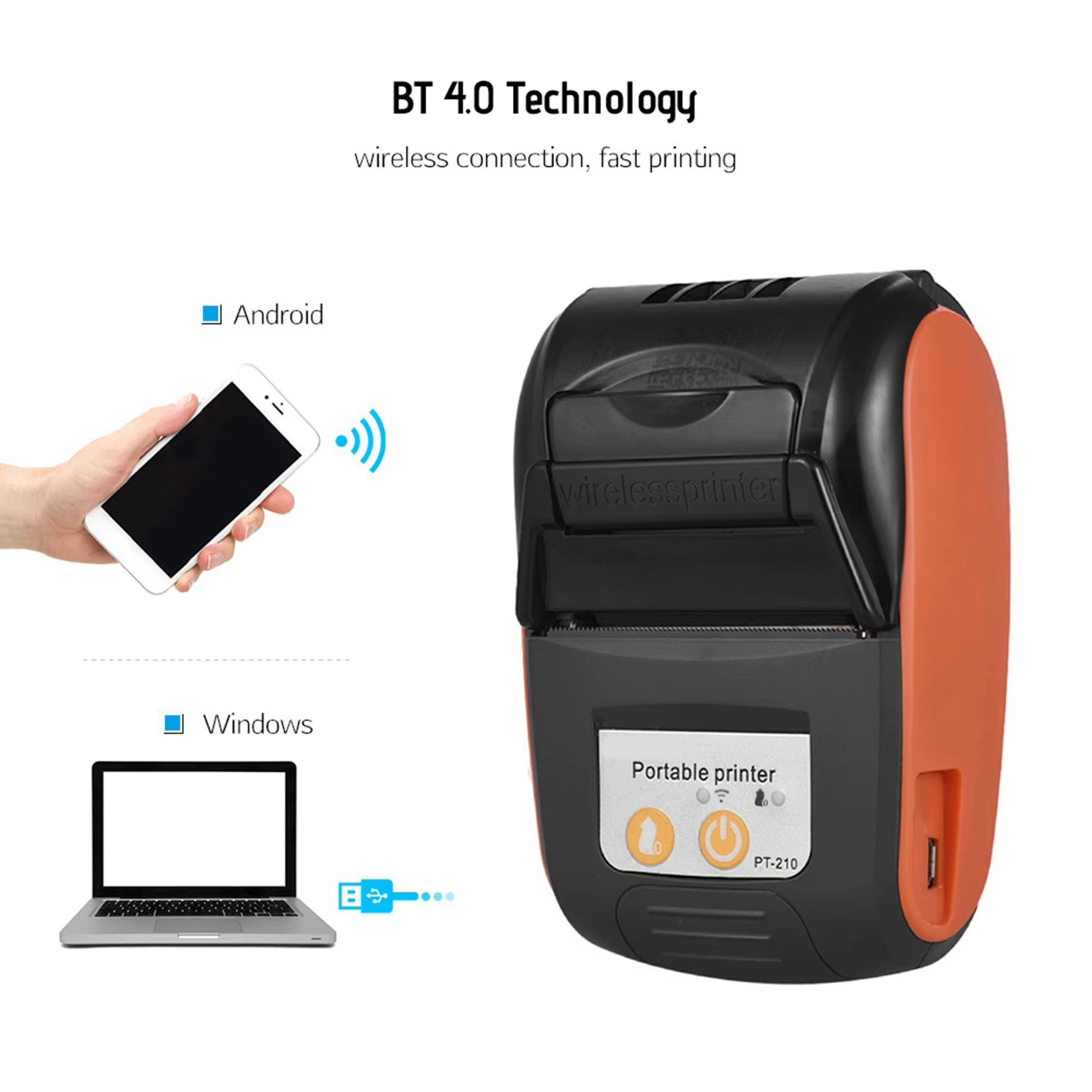 Compact and Efficient Bluetooth Thermal Printer for Android and iOS - Perfect for On-the-Go Printing